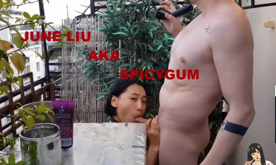 June Liu – 3P Orang China Ngentot di Balkon Paris